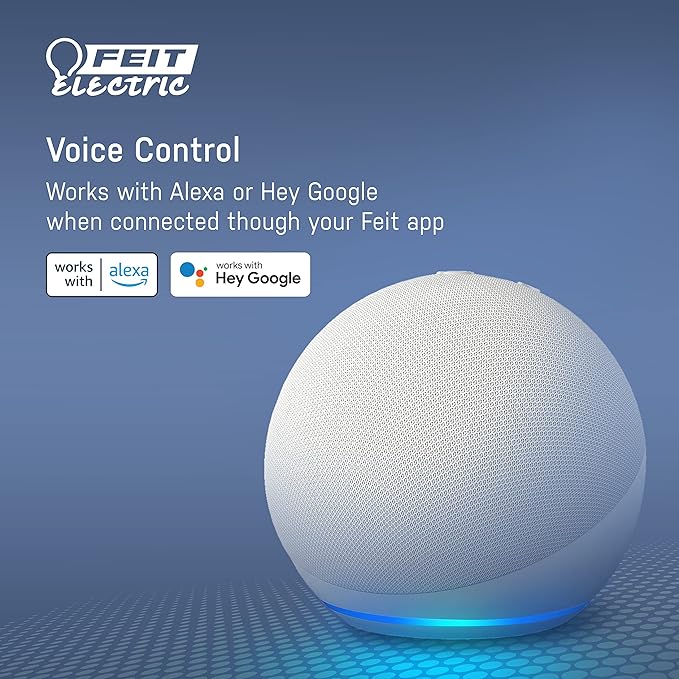 Feit Electric Smart Light Bulbs, 2.4 Ghz WiFi Light Bulbs, No Hub Needed, Works with Alexa and Google, Dimmable 60 Watt = LED 9W, OM60/927CA/AG/3, 2700K Soft White, 3 Pack