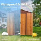 6 x 6 FT Outdoor Storage Shed, Metal Garden Shed with Floor Frame, Tool Shed Outdoor Storage with Lockable Sliding Doors & Air Vents, Storage House Waterproof for Backyard, Lawn, Coffee