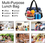 Lunch Bags for Women/Men, Insulated Lunch Bag for Work Office - Lunch Cooler Bag Leakproof Lunch Box with Adjustable Shoulder Strap - Blue Camouflage