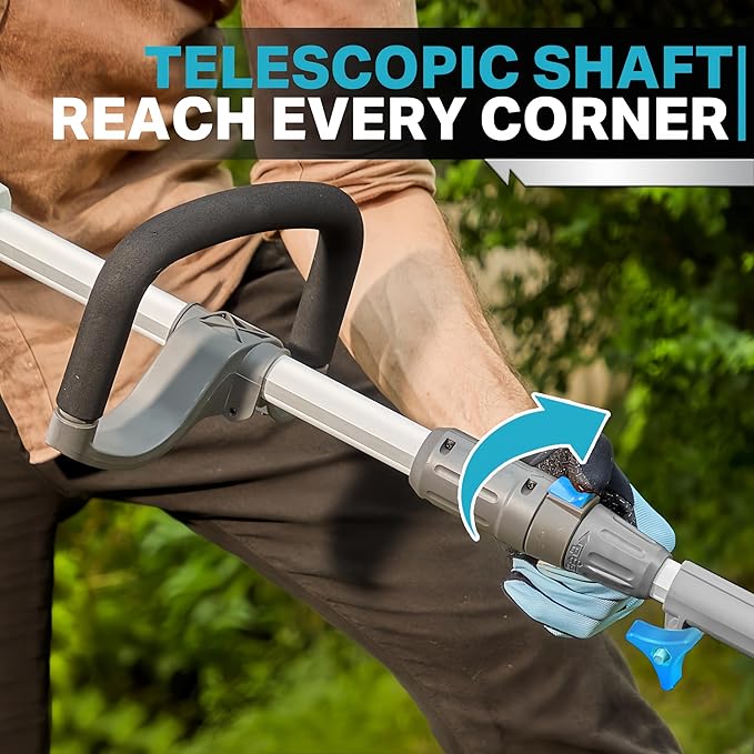 RB 17" Cordless String Trimmer, 40V Lithium Battery Weed Wacker with 4.0Ah Battery & Fast Charger & .095'' line, 2 in 1 Grass Trimmer and Edger, 2-Speed Adjustable, Low Vibration Lawn Garden Tool