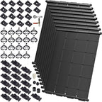 Industrial Grade Solar Pool Heater DIY Kit - Superior High-Wind Strapless Mounting System & Maximum Freeze Resistance (9-4'x7.5' / 270 Square Feet)