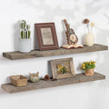 Floating Shelves | 8" Deep Rustic Reclaimed Barnwood Wall Hanging Shelves with Invisible Heavy-Duty Metal Bracket | Wall Mounted | Farmhouse Style | 36 inches, 2 PCs, Distressed Grey