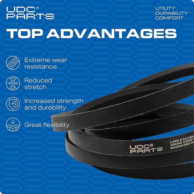 UDC Parts Snow Thrower Auger Belt 954-0367 / Aramid Cord / 34.4 inches/for MTD Cub Cadet Troy Bilt Craftsman Yard Machines Huskee 754-0367 2705611 OEM-754-0367 Storm 24 Storm Tracker 930 SWE 828 WE