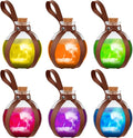 Patelai 6 Pcs Halloween Glass Potion Bottles with Belt Cork Renaissance Witch Costume Accessories Witch Props Potion Bottle for Halloween Party Decor Cosplay DIY Crafts Gift (Brown)