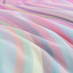 Btargot Super Soft 6 Pieces Gradient Wavy Line Comforter Set, Colorful Glitter Rainbow Star Pattern Bedding Set for Boys Girls Teens, Full Pink Green