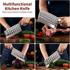 SHI BA ZI ZUO Meat Cleaver Knife, Heavy Duty Cleaver Bone Cleavers Professional Kitchen Vegetable Knife for Effortless Precision Slicing and Chopping