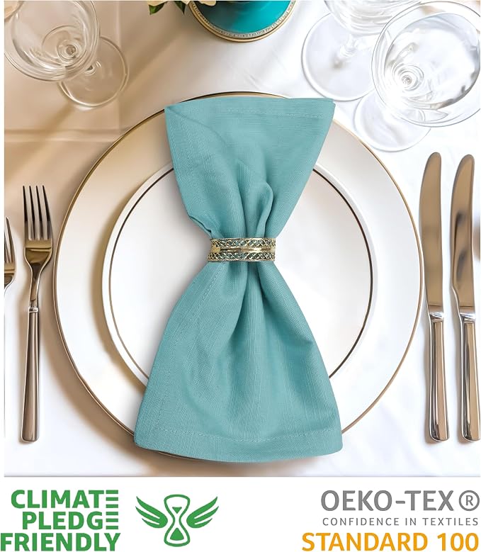 Urban Villa Cloth Napkins Cotton 20x20 (Set of 6) Aqua