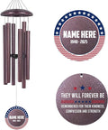ASTARIN Personalized Wind Chimes for Memorial US Veteran, Deep Tone Wind Chimes for Loss of Loved One Brothers Sisters, Thank You Veteran Solider
