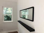 joelsantiques - 54 Inch Wooden Floating Shelves for Wall - 54x6x2 in - Made of Natural Wood - Long Heavy Duty Rustic Wall Shelves for Bedroom - Perfect for Living Room, Kitchen - Black