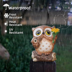 Solar Garden Statues Outdoor Decor, Fairy Owl Statue Garden Decor, Resin Yard Decorations Outdoor for Patio, Porch, Balcony, Lawn Ornaments, House Warming Birthday Gifts for Mom Women Grandma