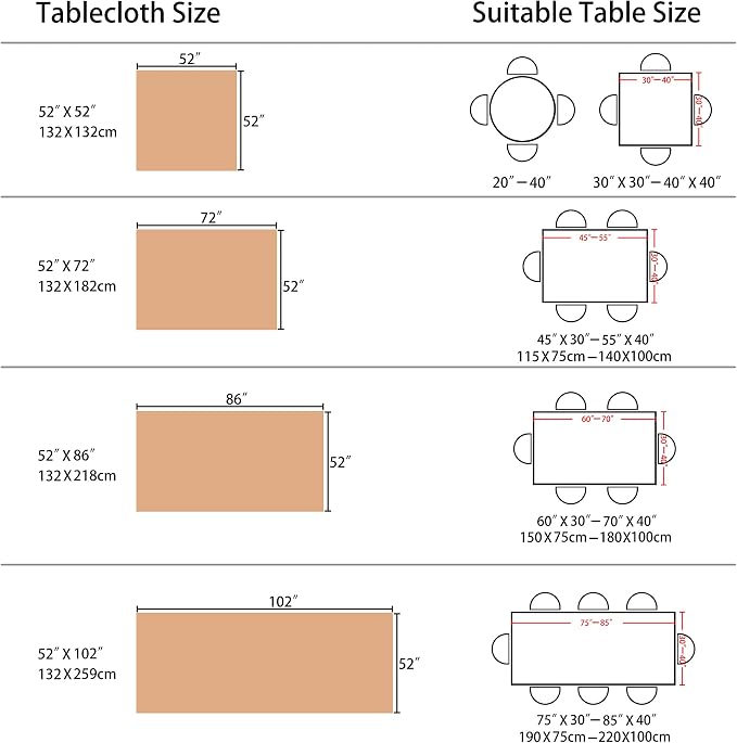 Home Brilliant Square Tablecloth 52x52, Striped Table Cover for Kitchen, Cotton Linen Table Cloth for Indoor Outdoor Picnic(52 x 52 Inch, Dark Grey)