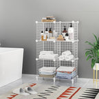 HOMIDEC Closet Organizers and Storage, 12 Storage Cubes, Wire Cube Storage DIY Room Storage Shelf for Garment Racks, Closet, Wardrobe