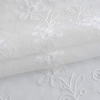 Semi-Sheer Elegant Embroidered Solid White Rod Pocket Window Curtains/Drape/Panels/Treatment 54 x 84,Two Panels