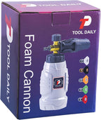 Tool Daily Foam Cannon, 1/4 Inch Quick Connect, Power Washer Foam Cannon with 5 Pressure Washer Nozzles,1 Liter
