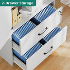 YITAHOME Wood File Cabinets, Heavy Duty Garage Tool Cabinets with Doors & Adjustable Shelves, Big Storage Filing Lockers for Home Office, Living Room, Pantry, Gym, Basement, Warehouse, White