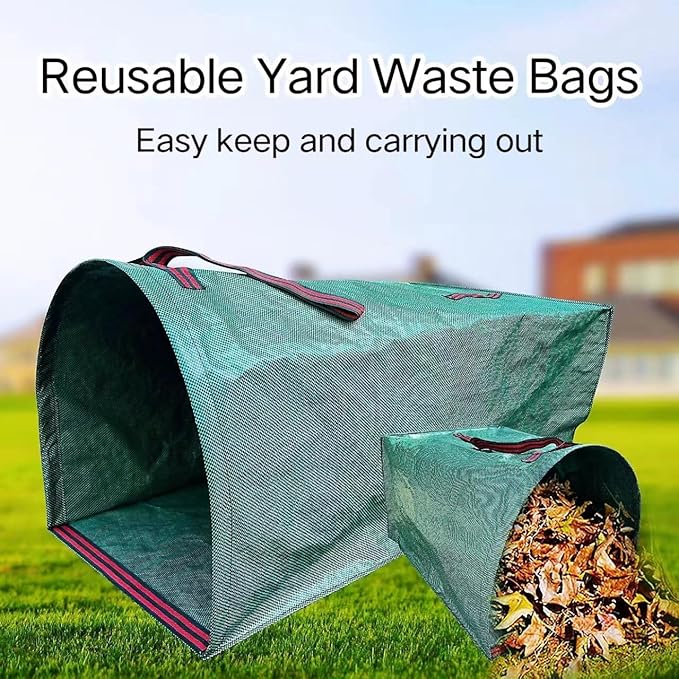 72 Gallon Leaf Collector,3-Pack Yard Waste Bags,Large Dustpan-Type Lawn and Leaf Bags, Leaf Bags for Yard Debris,Grass Clippings,Collapsible Trash Can for Parties,Laundry,Camping
