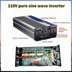 3500W Power Inverter 60V DC to 110V AC Converter with LED Display Dual AC Outlets Dual Fans Radiating for RV, Camp, Boat and Home Emergency Portable Pure Sine Wave Inverter (Smart Screen, 3500W 60V)