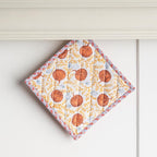 Maison d' Hermine Pot Holders 100% Cotton Potholders (8" x 8", Pack of 2) | Heat Resistant Hot Pads with Loop BBQ Cooking Baking Kitchen Handling Hot Pans Thanksgiving Christmas - Harvest Festival
