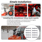 (10Pcs) 70060-01337 Shear Bolts 5/16" x 2-1/2" Compatible with Snowblower B2781