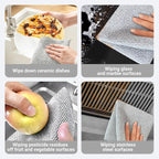 Non-Scratch Wire Dish Cloth, 20PCS Double Layer Multipurpose Wire Dishwashing Rags for Wet and Dry, Dish Cloths for Washing Dishes, Stovetops, Kitchen Countertops with Ease