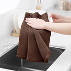 Homaxy 100% Cotton Waffle Weave Kitchen Towels, 5-Pack, Coffee | 13 x 28 Inches, Ultra Soft Absorbent Dish Towels, Quick Drying Cleaning Towels