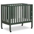 Jett Non-Full Size Folding Convertible Crib, Lightweight Portable Crib, Three Adjustable Mattress Height Settings, Easy to Fold Travel Crib, 1.5” Mattress Pad Included