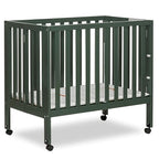 Jett Non-Full Size Folding Convertible Crib, Lightweight Portable Crib, Three Adjustable Mattress Height Settings, Easy to Fold Travel Crib, 1.5” Mattress Pad Included