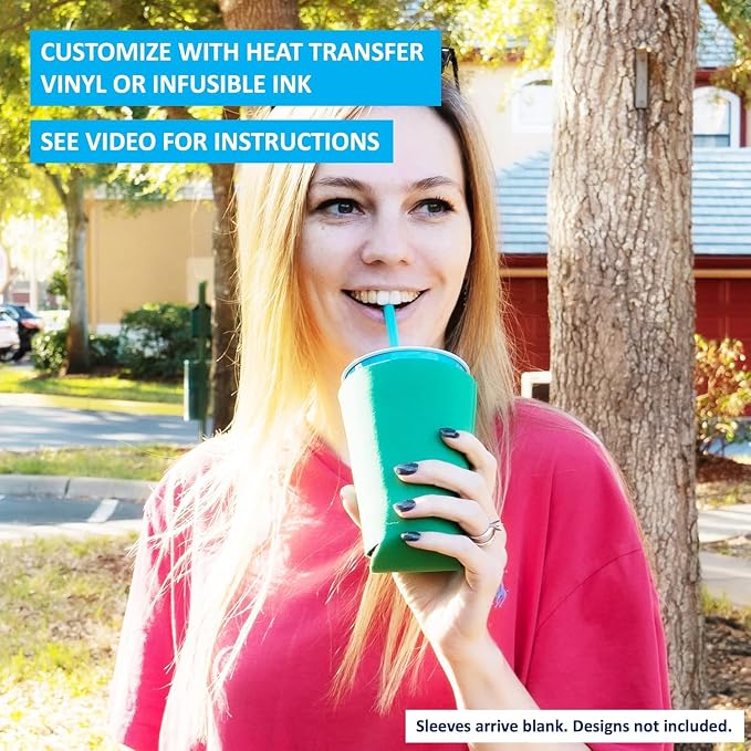 TahoeBay Blank Pint Glass Sleeves, Beer Coolers, 6-Pack, Mint | Insulating Foam Cooler, 16oz Collapsible Tapered Beverage Holder, Bar Cup Insulator for Transfer Vinyl, HTV, Sublimation, DTF