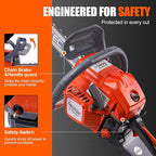 62CC 2-Cycle Gas Powered Chainsaw, 20 Inch Handheld Cordless Petrol Gas Chainsaw for Backyard Storm Cleanup Tree Wood Firewood Cutting
