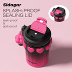 SDGA+ 12 OZ Travel Coffee Mug with Lid Spill Proof Leak Proof, Stainless Steel Thermal Coffee Tumbler for Hot and Cold, Resuable Insulated Coffee Cup For Women, Black and Pink
