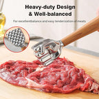 Meat Tenderizer Hammer, 14 oz Heavy Duty Meat Mallet Pounder | Fist-Shaped, Wood-Grain Non-Slip Handle, Dual-Sided Kitchen Hammer for Steak, Chicken & Pork