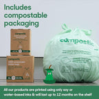 Compostic Home Compostable Trash Bags, 3 Gallon Small Kitchen Rubbish Bags (17” x 17.7”), Extra Strong & Quickly Breaks Down, 50 Count