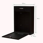 Wall Mounted Locking Vertical Dropbox Mailbox - Safe and Secure (Large) | Made with Galvanized Steel (Black Combination Lock)