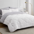 Bedsure White King Size Comforter Set - 7 Pieces Reversible King Bed in a Bag with Comforters, Sheets, Pillowcases & Shams, White King Bedding Set