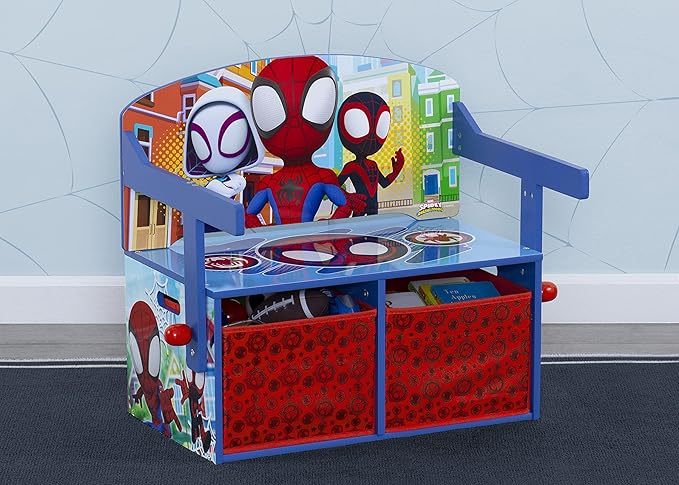 Delta Children Kids Convertible Activity Bench - Greenguard Gold Certified, Marvel Spidey and His Amazing Friends