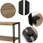 3 Tier Bookshelf Rustic Industrial Bookcase with Modern Open Wood Shelves, Sonoma Oak