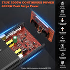 Power Inverter for Vehicle 2000 Watt Car Inverter 12V to 110V Modified Sine Wave Inverter with 2 AC Outlets, USB Port, Dual Smart Fans, Cables Included for Home, RV, Outdoor, Camping, Boat New Upgrade