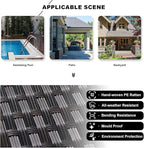 Kullavik 12PCS Outdoor Patio Furniture Set PE Wicker Rattan Sectional Sofa Patio Conversation Sets,Black