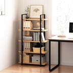 Tall Bookshelf with Large Storage,5 Tier Bookcase in Bedroom,Living Room and Office,Modern Wide Bookcase Shelf for Storing Books/Plants,Brown