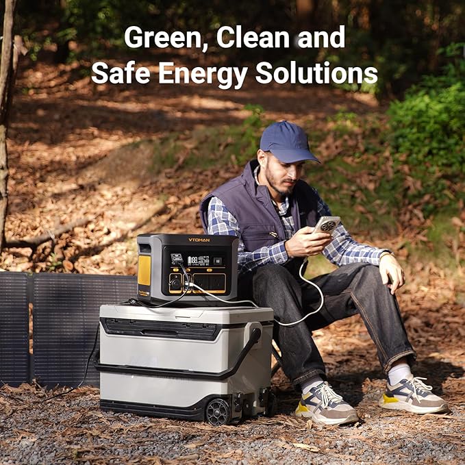 VTOMAN FlashSpeed 600 Portable Power Station 600W (1200W Peak) - 499Wh Solar Generator with LiFePO4 Battery Pack, 100W USB-C/110V AC, 60 Min Fast Charging 0-80% for Camping, Fishing, Blackout, RVs