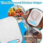Smart Weigh Stainless Steel Digital Kitchen Scale for Cooking, Weight Loss, Calorie Tracking, Baking, Food Portion Control, and Meal Prep - Accurate Measurements in Grams and Ounces