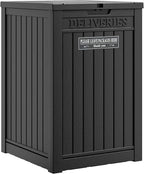 Package Delivery Box for Outside, Waterproof Outdoor Storage, Black
