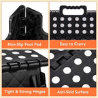 ACSTEP 9 Inch Folding Step Stool, 15 Inch Extra-Wide, 300 lbs, Black | Non-Slip Heavy Duty Foldable Step Stool for Kids and Adults, Extra-Wide for Comfort and Stability, for Bathroom and Kitchen