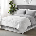 Bedsure White King Size Comforter Set - 7 Pieces Reversible King Bed in a Bag with Comforters, Sheets, Pillowcases & Shams, White King Bedding Set