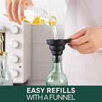 COOK WITH COLOR Glass Olive Oil Bottle Dispenser - 2 Pack- 17oz Oil and Vinegar Cruet - Olive Oil Carafe Decanter for Kitchen