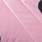 Love Pattern Girls Pink Comforter Set Full Size, Blush Pink Cute Love Heart Sexy Comforter Bedding Set for All Seasons, Geometric Microfiber 3 Pieces Comforter Set with Pillowcases