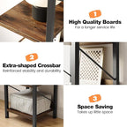 IDEALHOUSE Narrow Bookshelf Tall Skinny Bookcase 6 Tier Storage Rack Rustic Corner Shelf Metal Frame Small Freestanding Bookshelves Industrial Display Stand for Bedroom, Living Room, Home Office