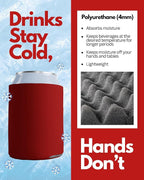 PartyPrints 1000 Pack Red Blank Can Cooler Sleeves, Customizable Bulk Can Coolers, Extra-Thick Collapsible Drink Insulator Sleeve, Beer Can Coolers for Party Beverages