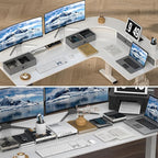 L Shape Standing Desk, 67 * 48 Inches Adjustable Height Standing Desk with 4 Drawers, Corner Electric Standing Desk with Monitor Stand for Home Office, Snow White
