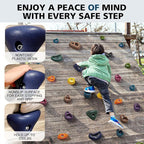 TOPNEW 32PCS Rock Climbing Holds with Mounting Hardware - Climbing Rocks for Indoor/Outdoor Kids Adults Rock Wall, Play Set & Climbing Gym, Dark Color